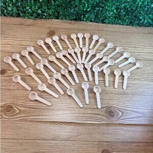 Bundle of 47 New Tebery mini Wooden Seasoning Spoons For Honey Coffee Party